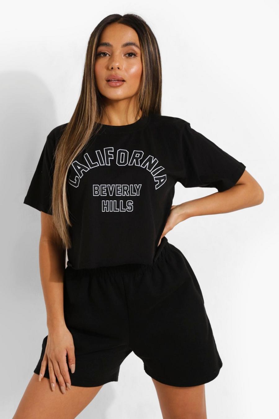 Black Petite California Cropped T-shirt image number 1