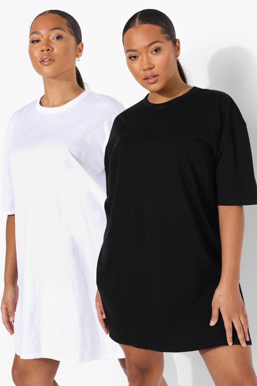 Grande taille - Lot de 2 robes t-shirt, Black image number 1