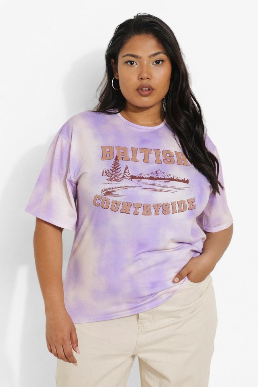 Lilac Plus Tie Dye Countryside T-Shirt image number 1