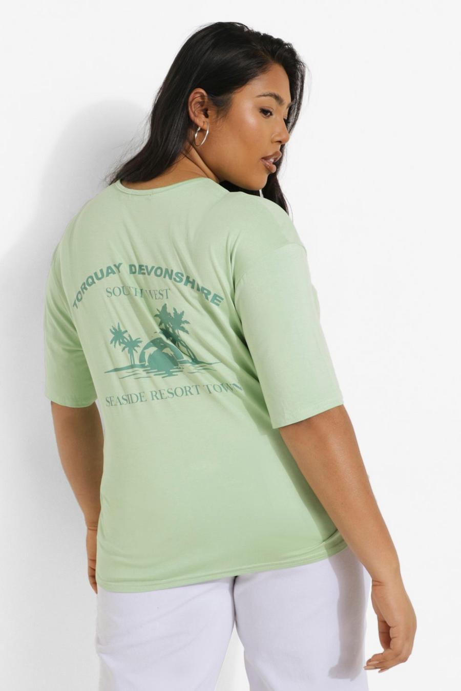 Grande taille - T-shirt imprimé Torquay dans le dos, Blue image number 1