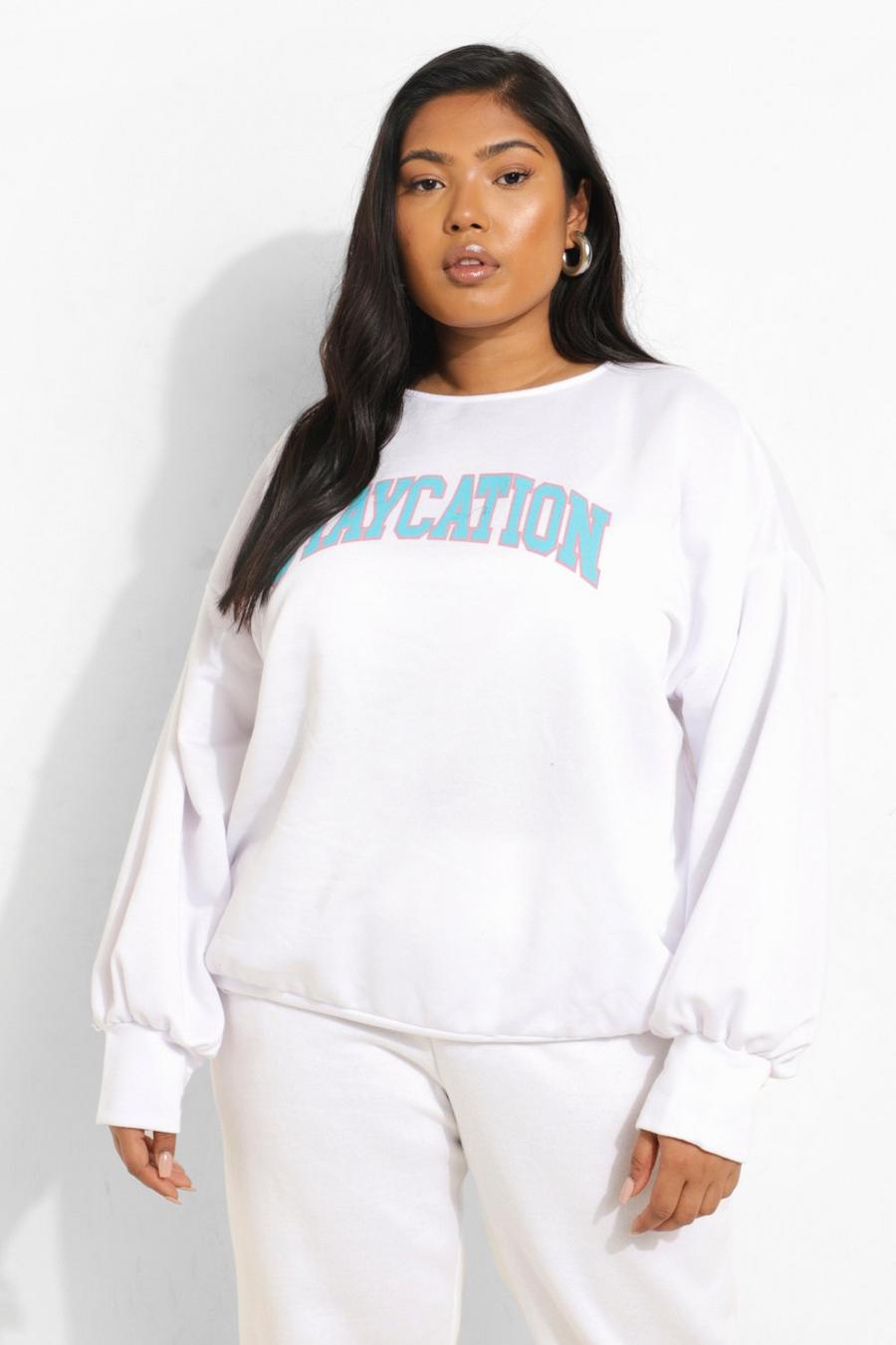 Grande taille - Sweat Staycation, White image number 1