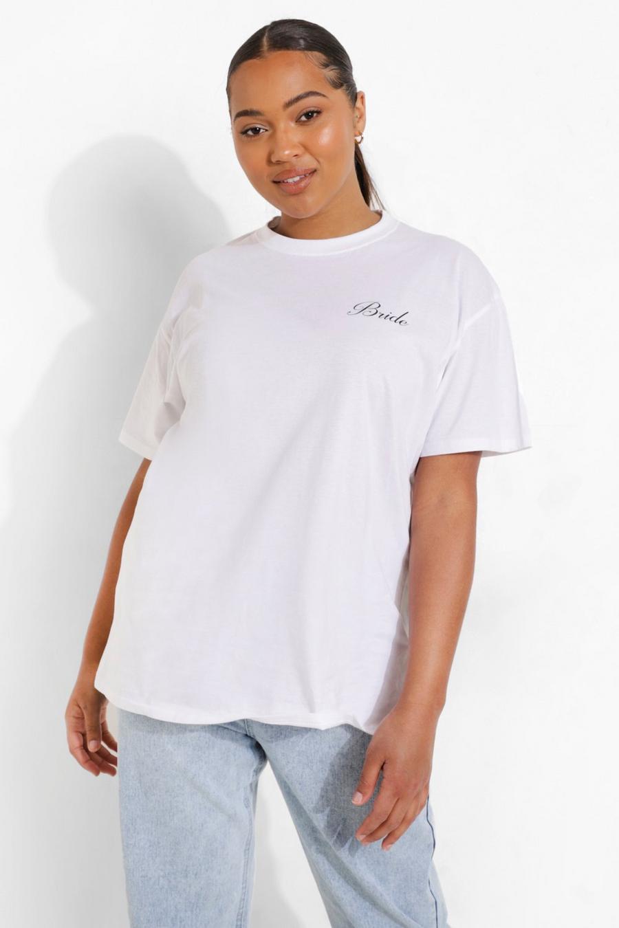 T-shirt Plus con scritta Bride, Bianco image number 1