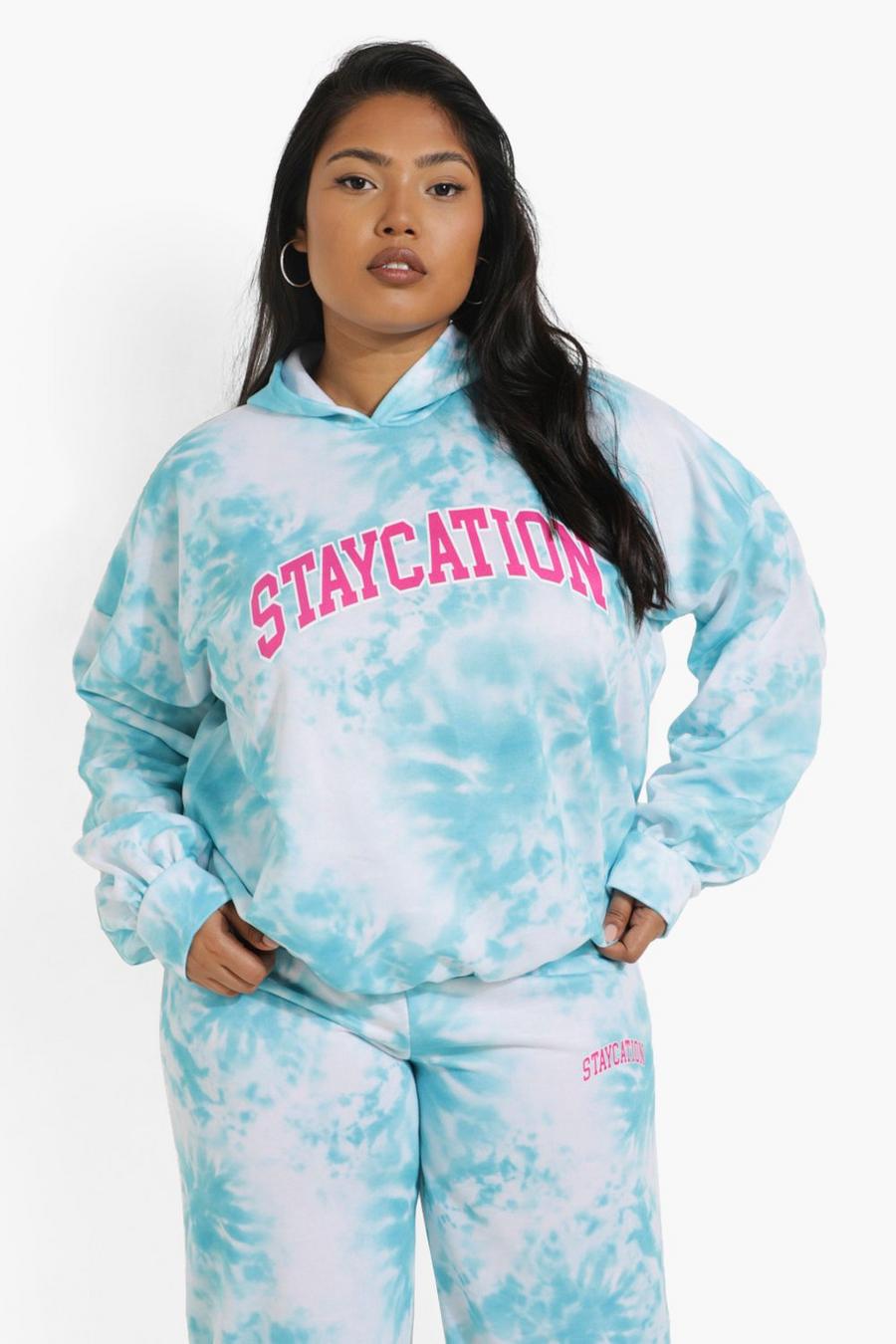 Grande taille - Sweat à capuche tie-dye Staycation, Blue image number 1