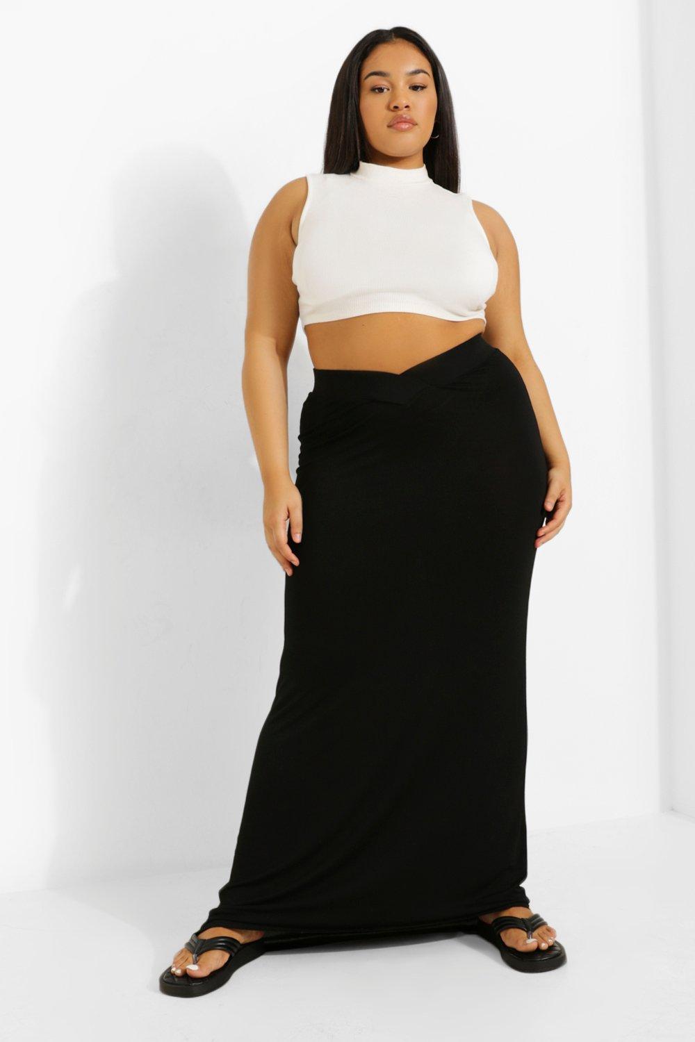 Plus Jersey V Waistband Maxi Skirt