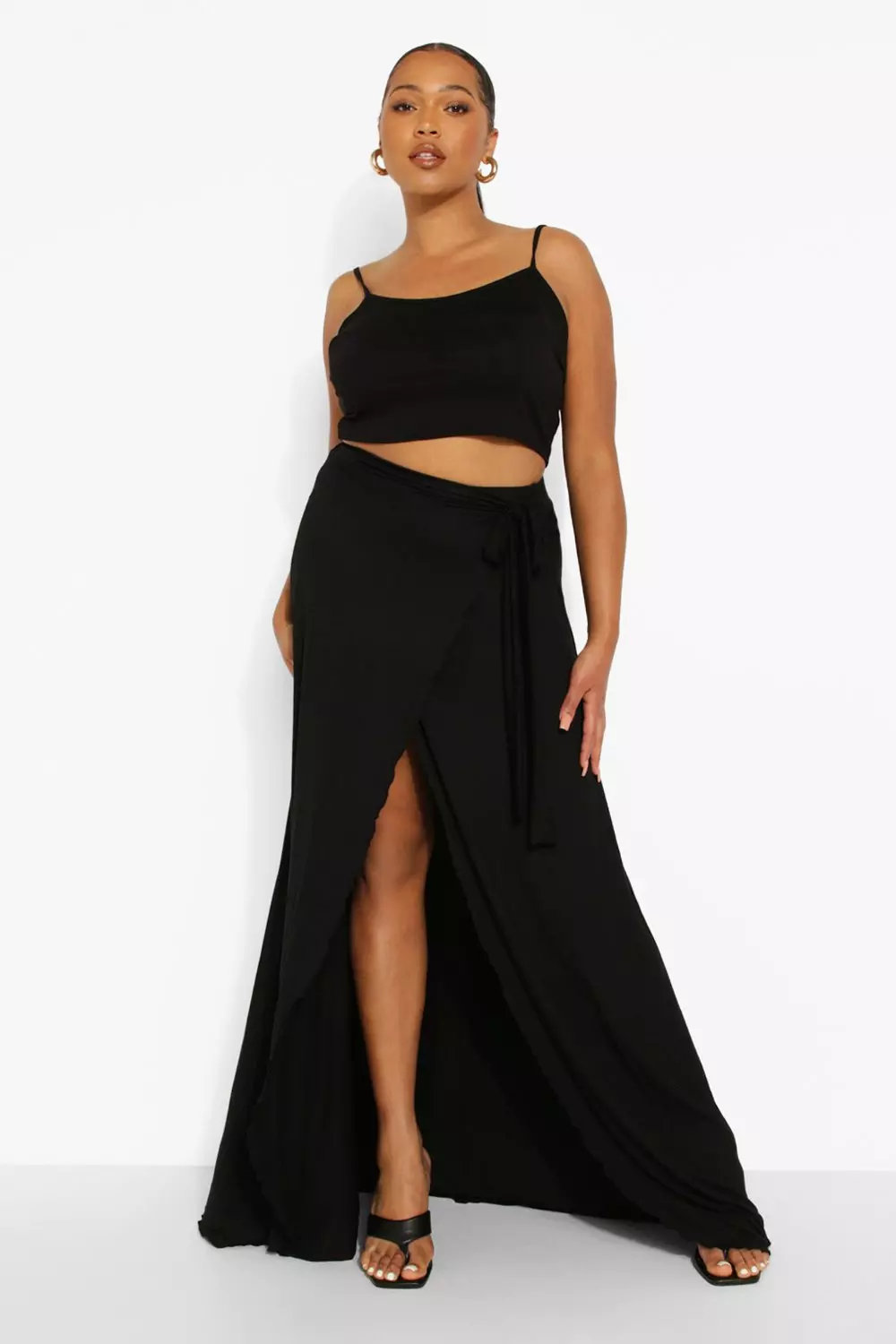 Plus size store wrap maxi skirt