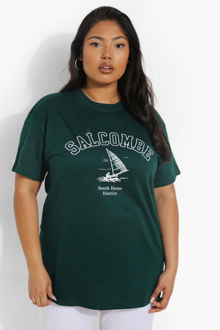 Plus Salcombe Grafik T-Shirt, Flaschengrün image number 1
