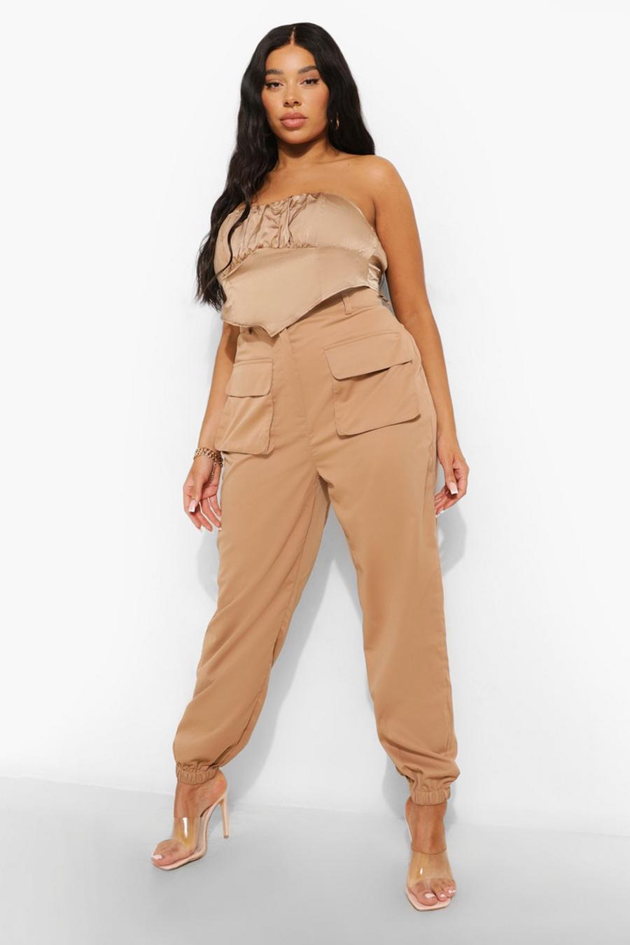 Camel Plus Woven Pocket Cargo Cuffed Trouser image number 1