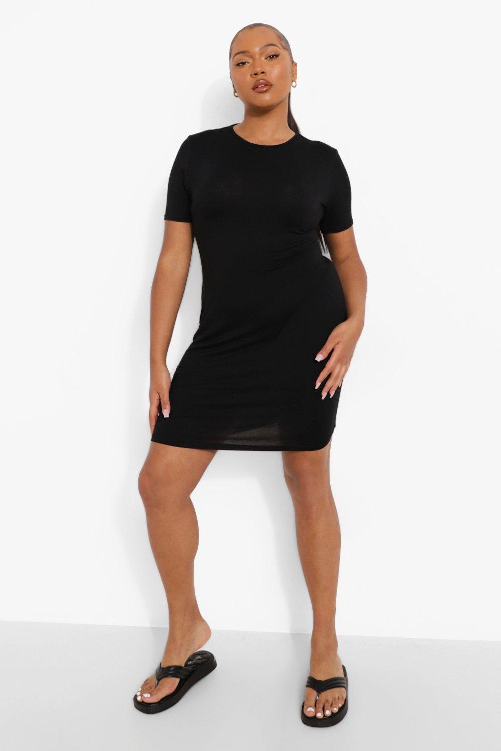 Plus 2 Pack Bodycon Midi T shirt Dress boohoo USA