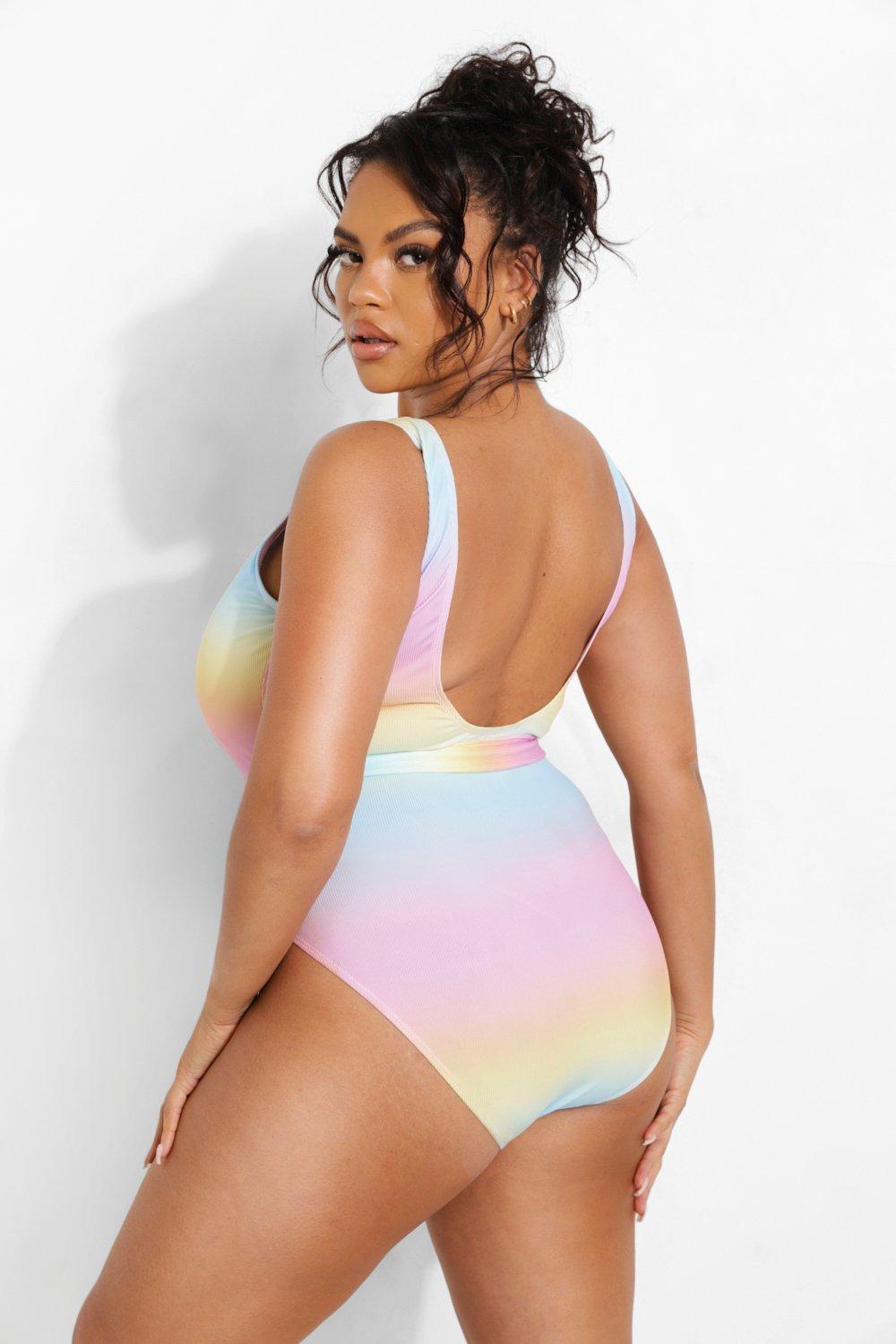 Plus Ombre Crinkle Swimsuit