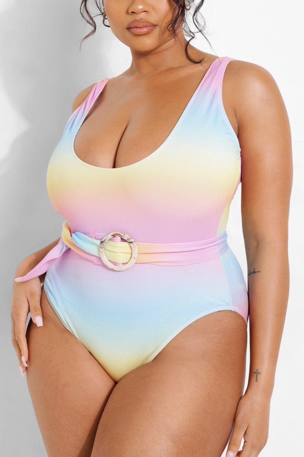 Plus Ombre Crinkle Swimsuit