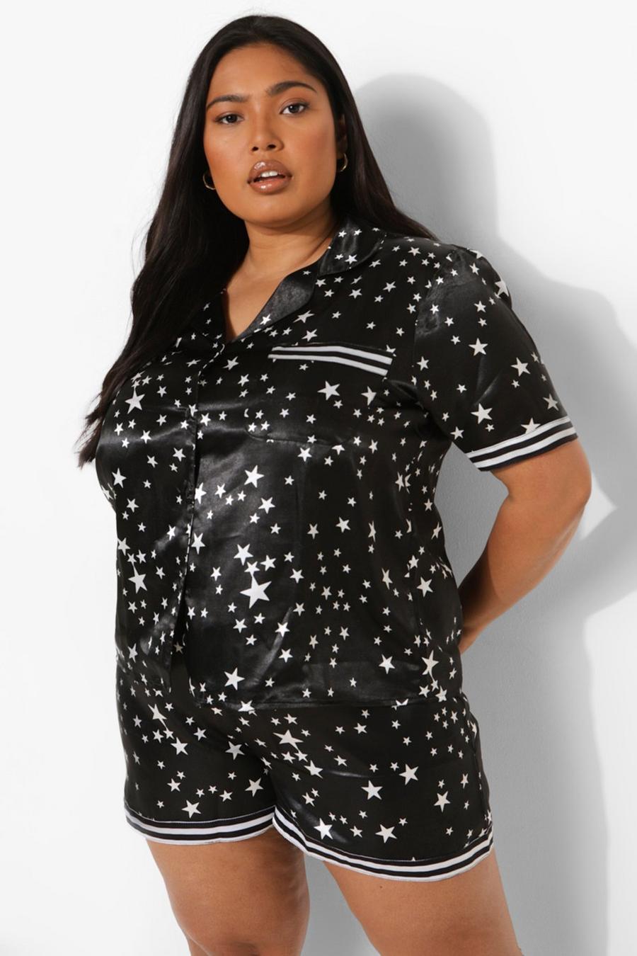 Black Plus - Mönstrad pyjamas med stjärnor image number 1