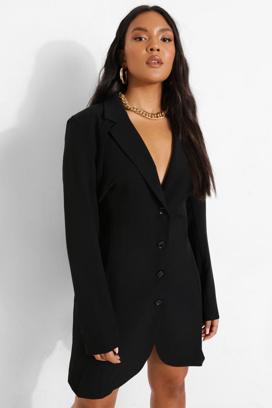Plus Premium Cut-Out Blazer-Kleid, Black image number 1
