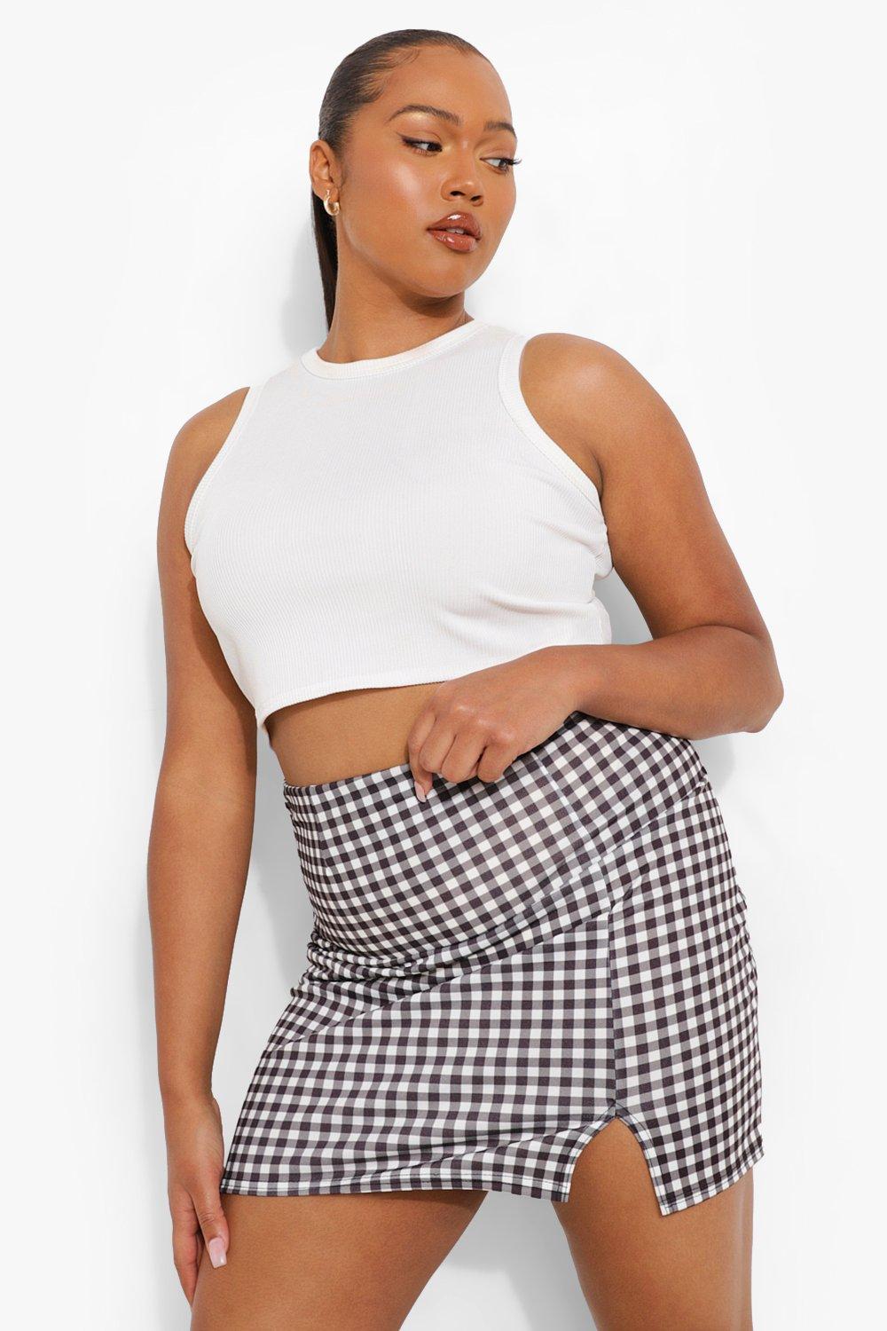 Gingham skirt outlet boohoo