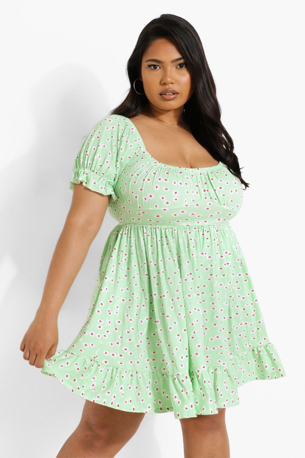 ditsy floral puff sleeve dress