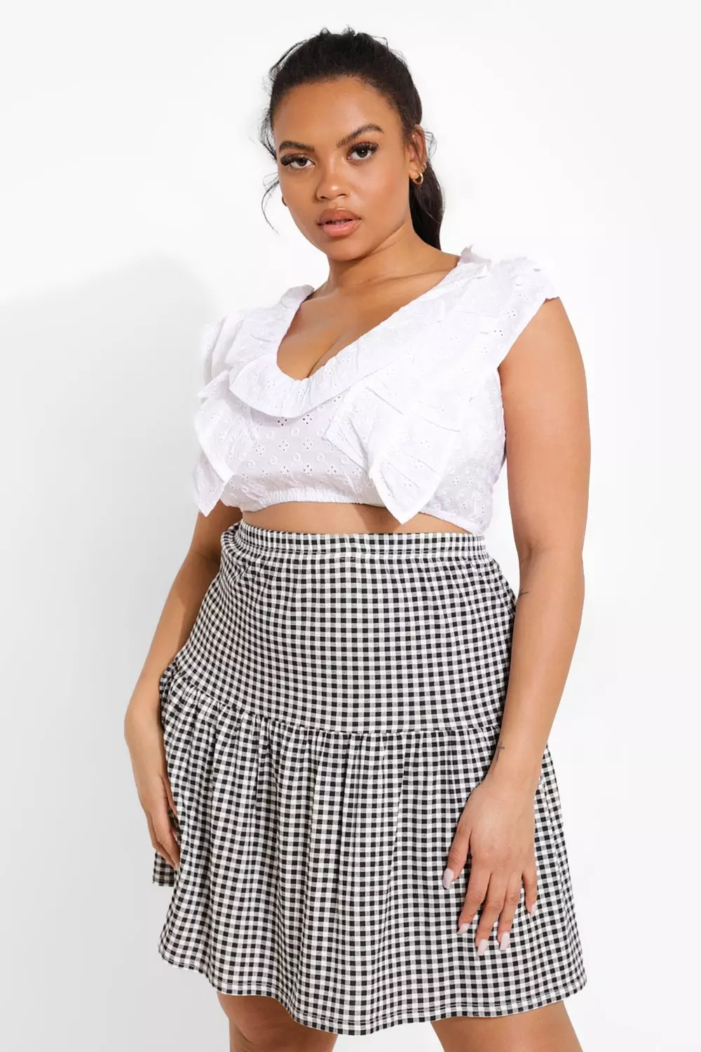 Boohoo plus size outlet skater skirt