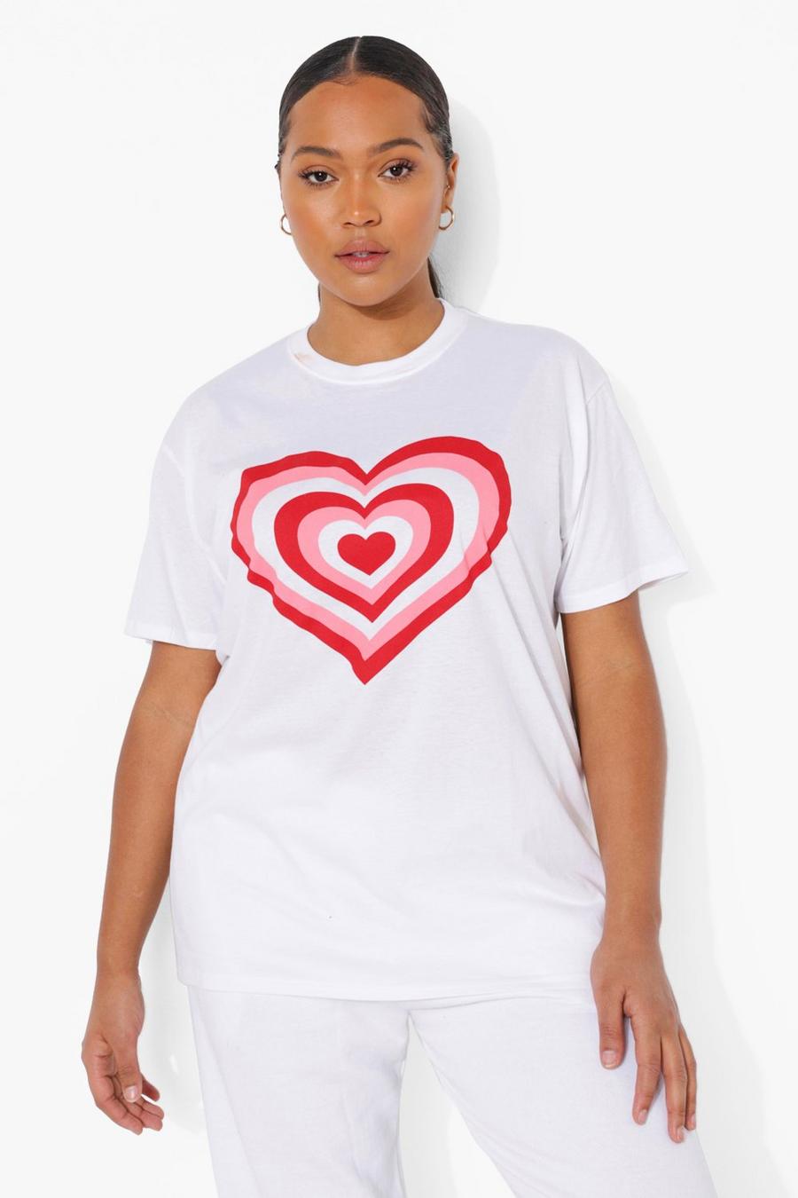 White Plus Heart Graphic T-shirt image number 1
