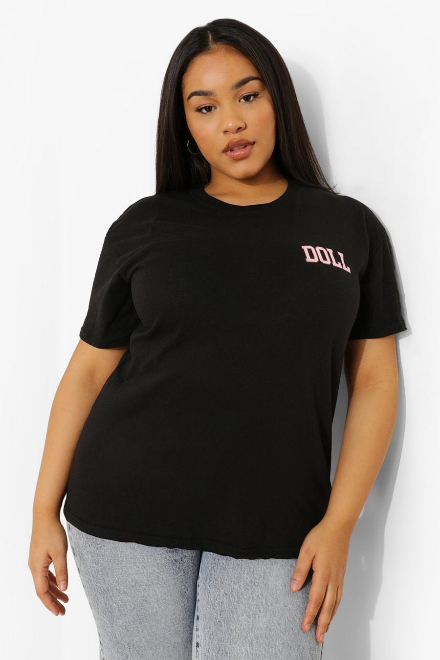 Black Plus Oversized T-Shirt Met Tekst image number 1