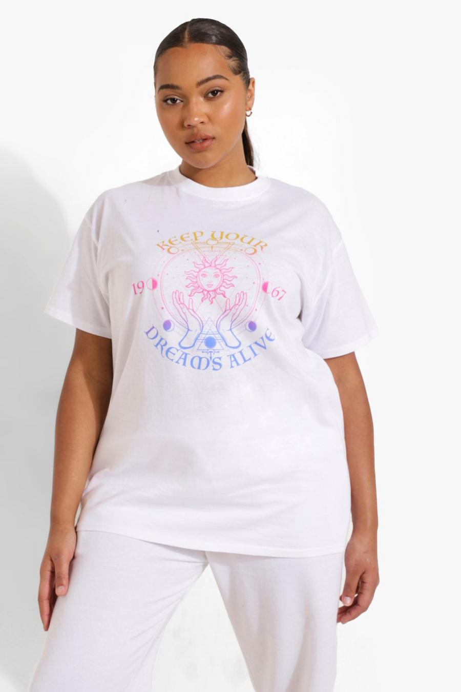 T-shirt con grafica di sole e luna Plus Dreams, Nero image number 1