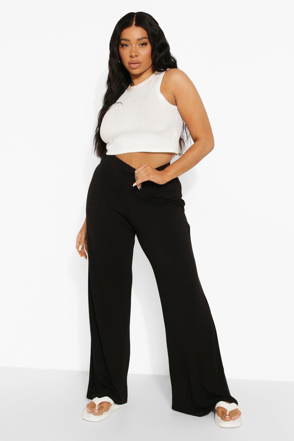 jersey plus size palazzo pants