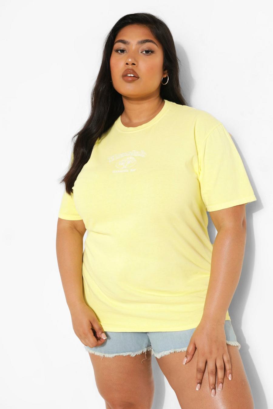 Lemon Plus Honolulu Embroidered T-shirt image number 1