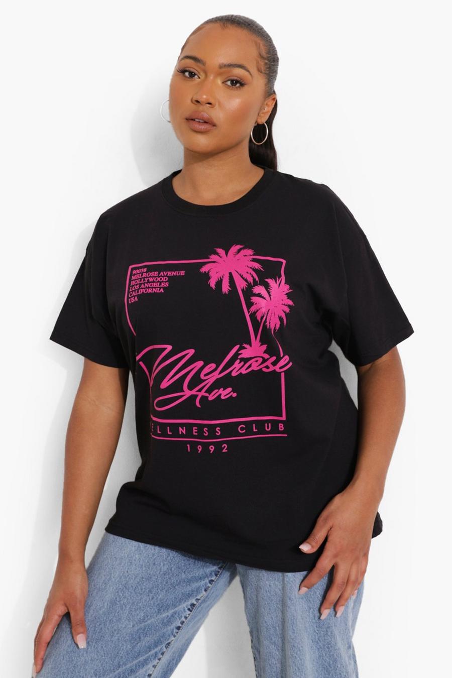 Camiseta con gráfico Melrose Ave Plus, Negro image number 1