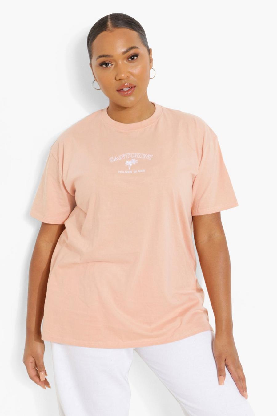 Pink Plus Santorini Embroidered T-shirt image number 1