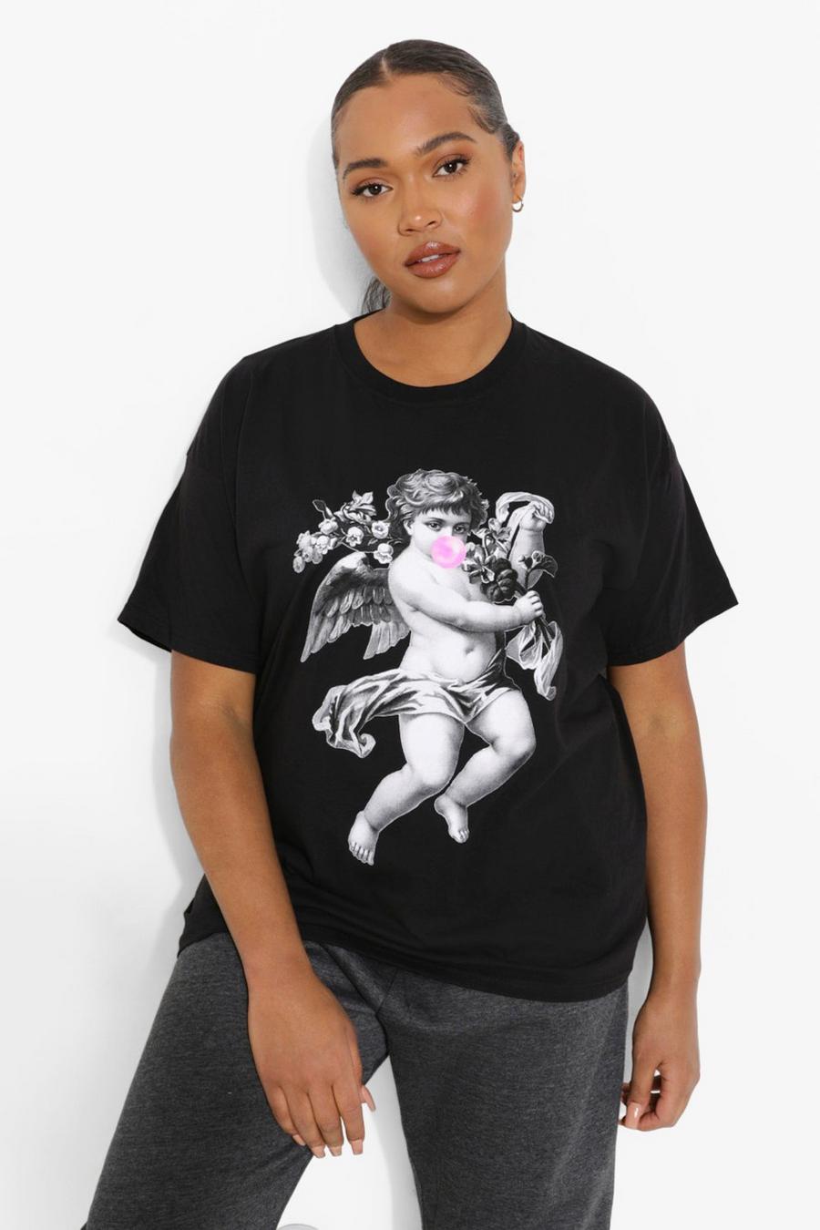 Grande taille - T-shirt imprimé petit ange à chewing gum image number 1