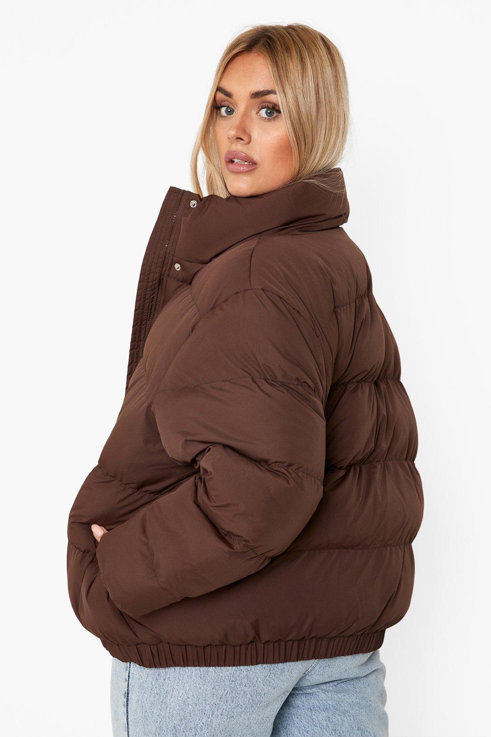 Brown puffer outlet jacket