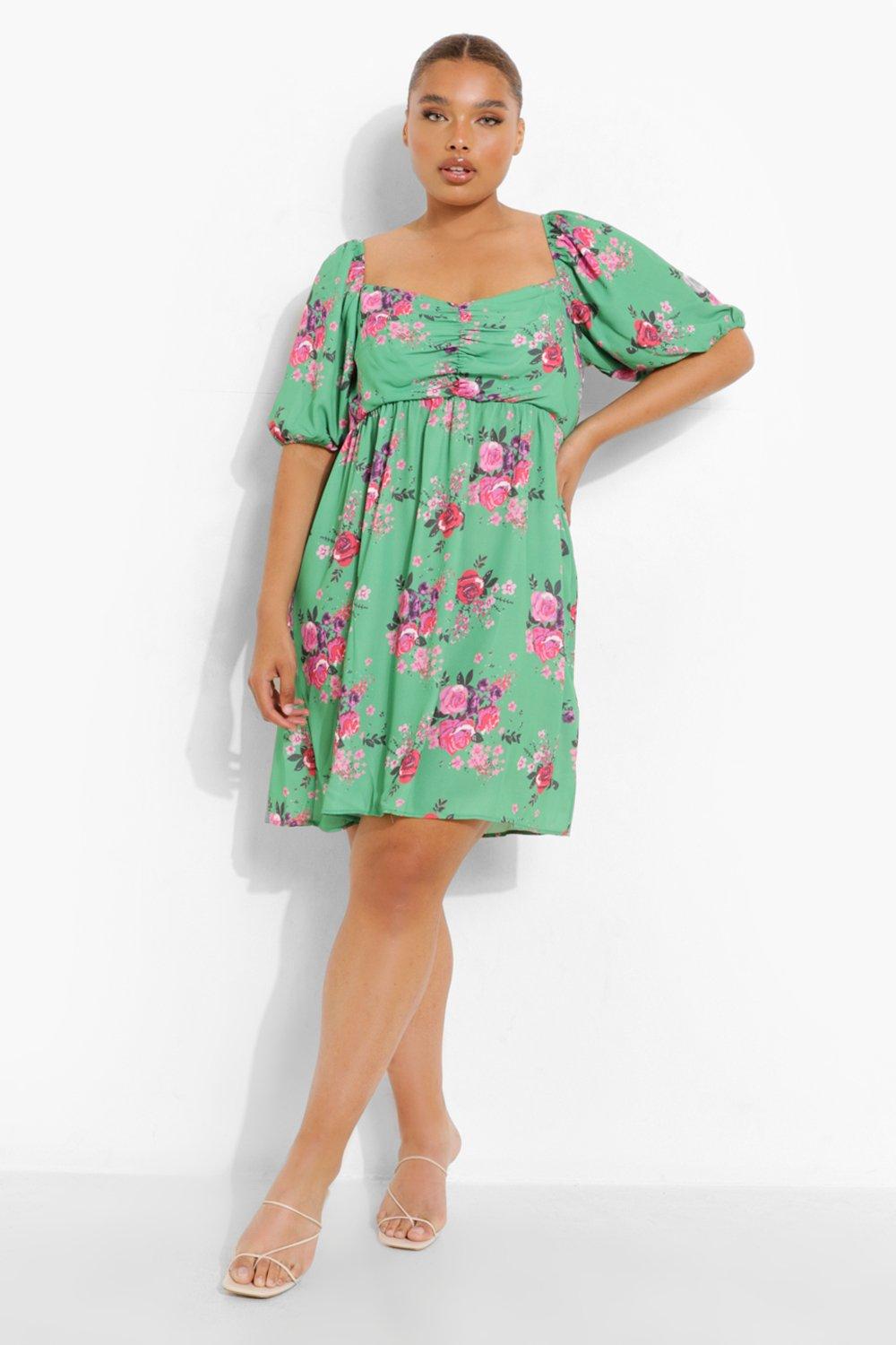 Half sleeve floral outlet dress