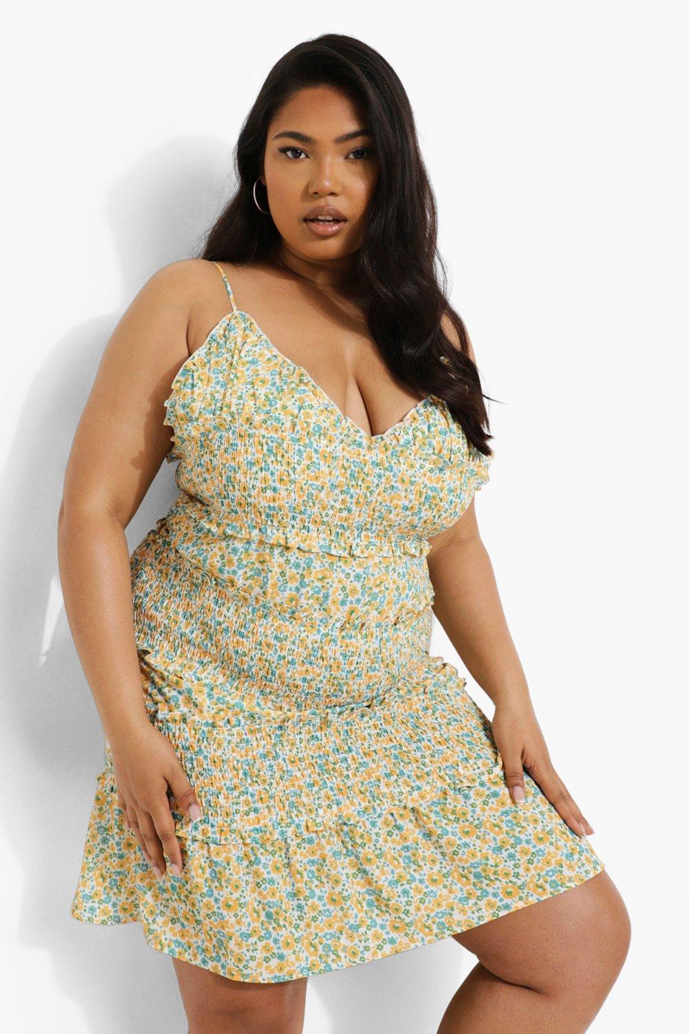 Plus Size Floral Mini Dress