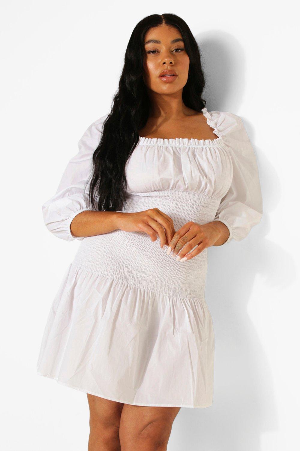 Plus Size Drop Waist Dress