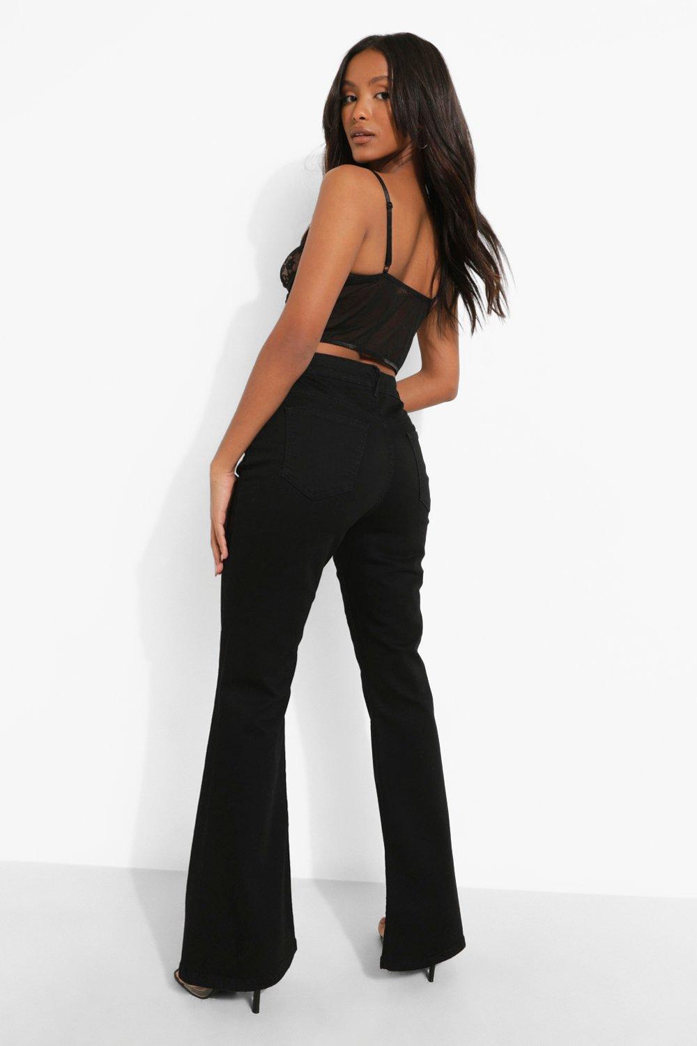 Plus High Waist Split Flare Denim Jean