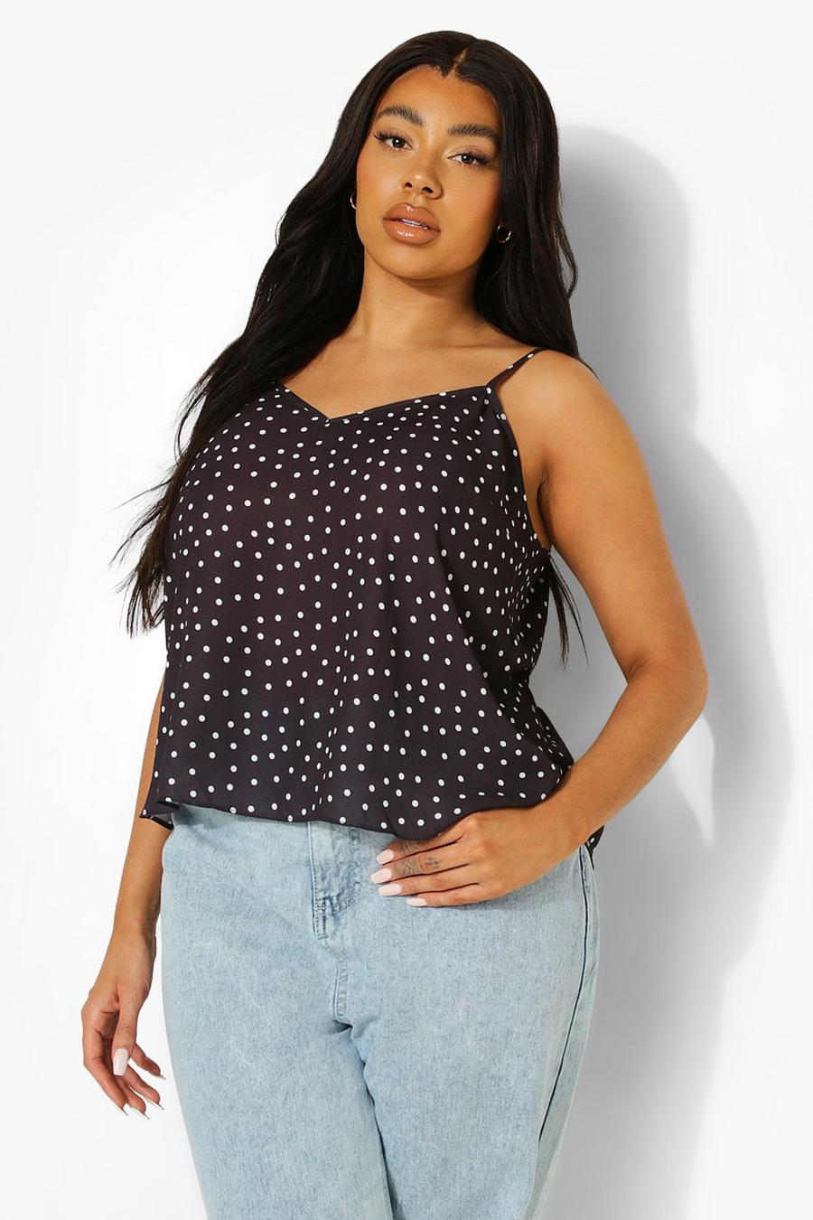 Black Plus Polka Woven Camisole image number 1