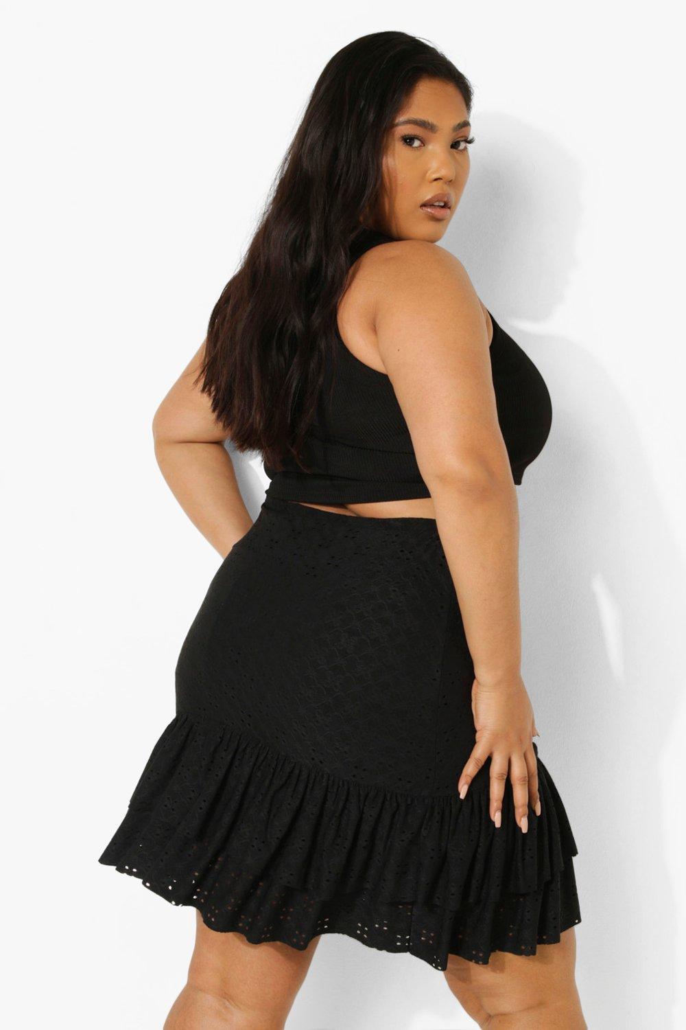 Ruffle mini clearance skirt plus size