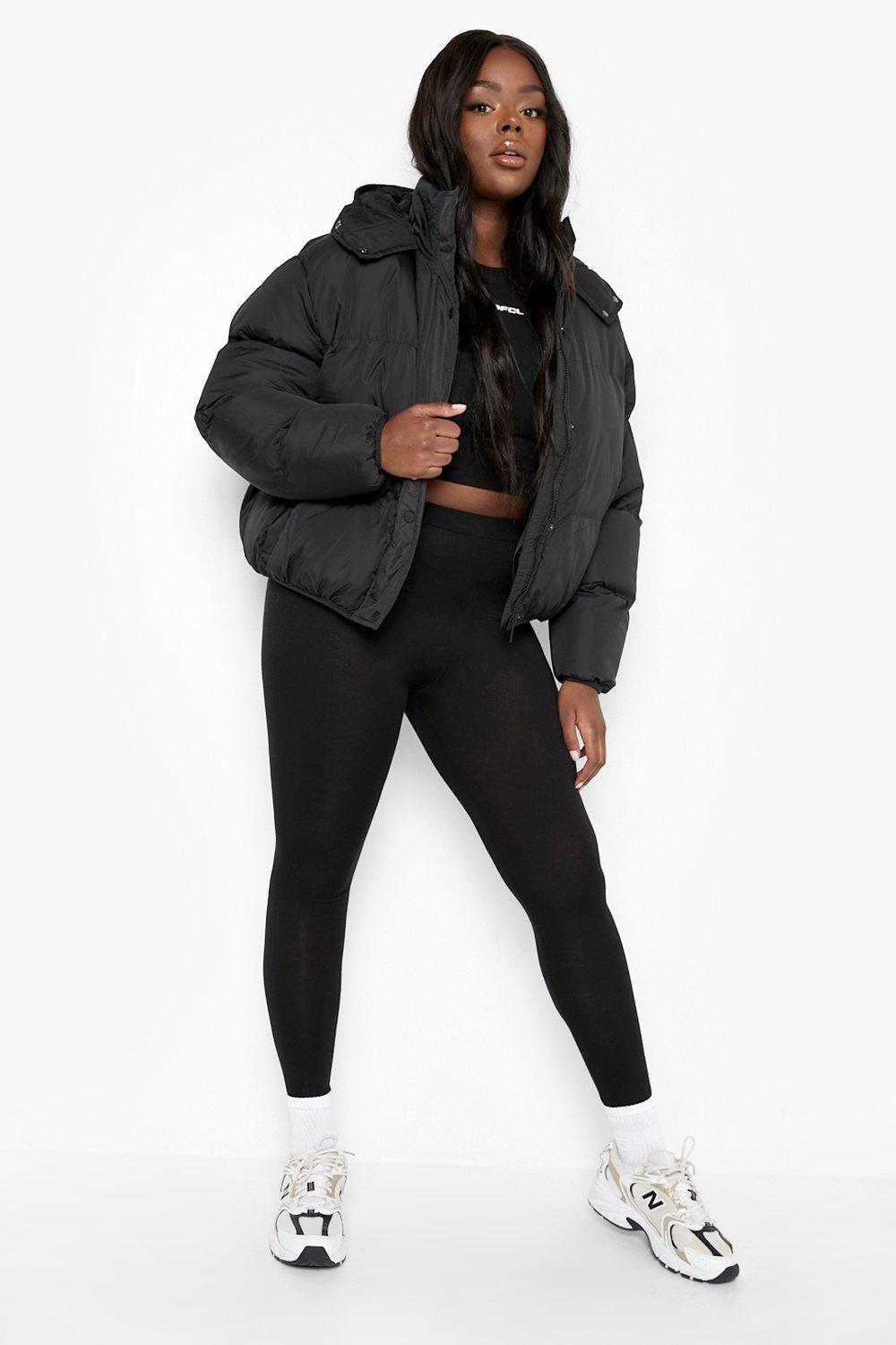 plus size puffer jacket with hood