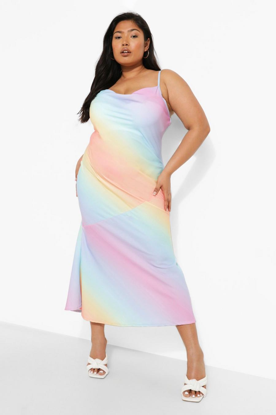Women's Plus Matte Satin Ombre Slip Dress | Boohoo UK