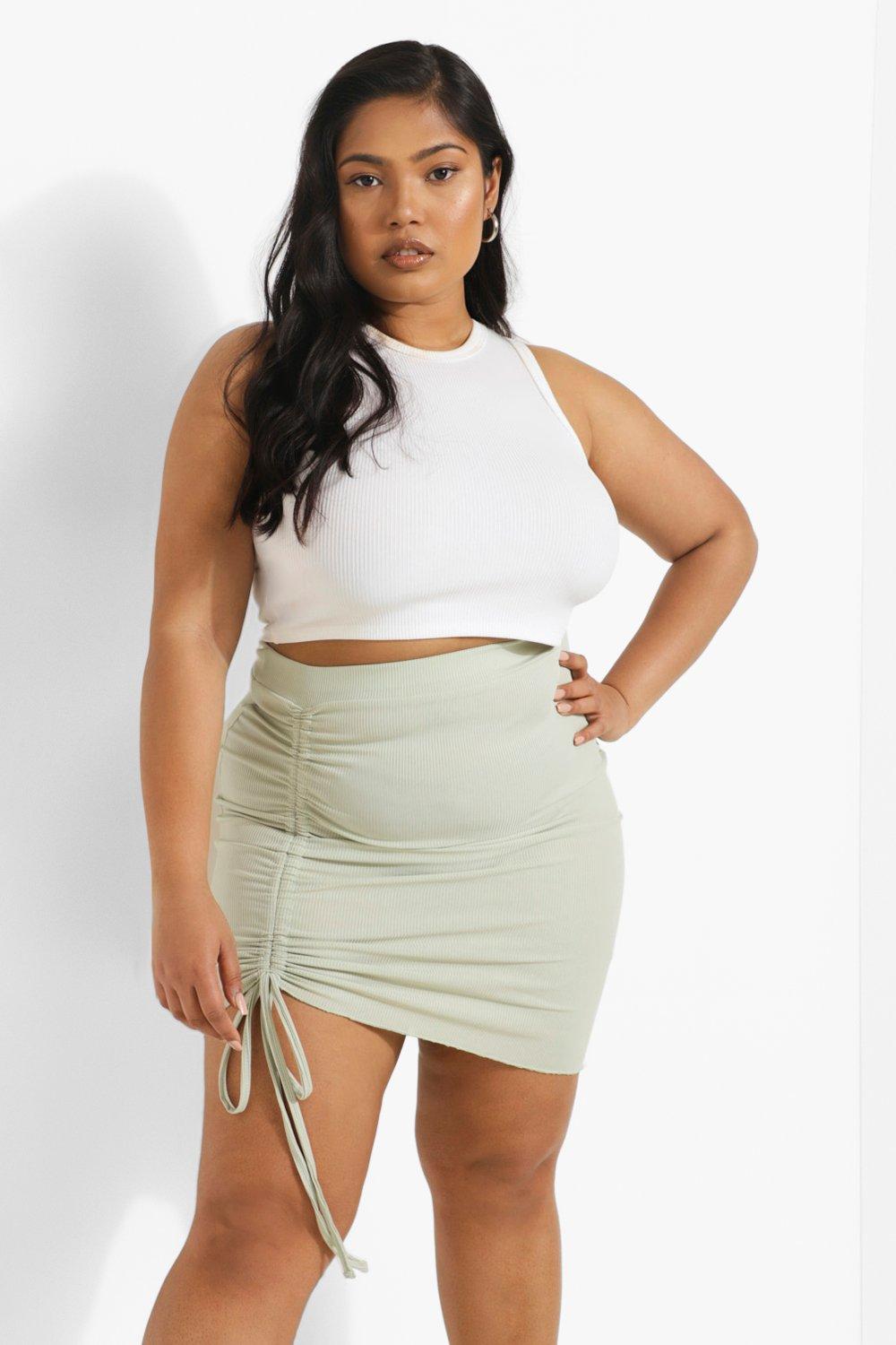 Plus size white mini hot sale skirt