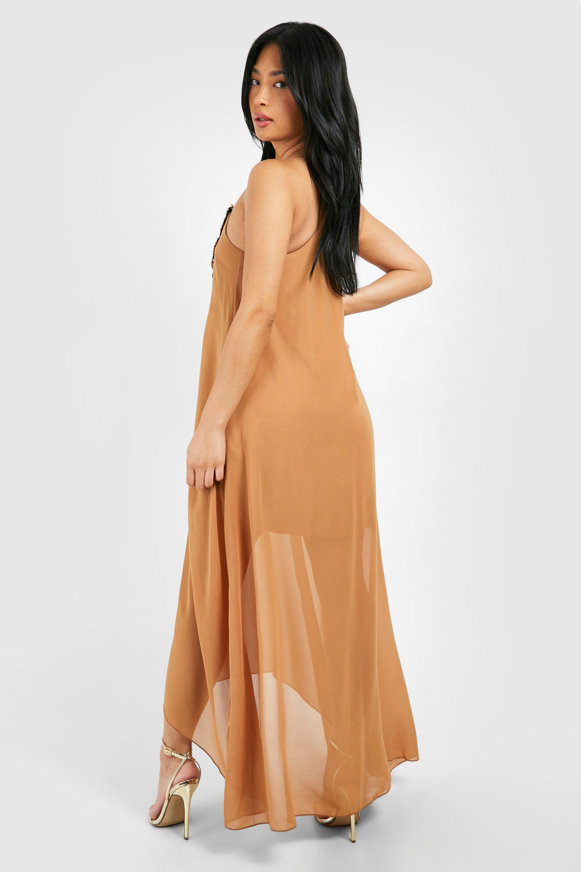 Boohoo beaded maxi clearance dress