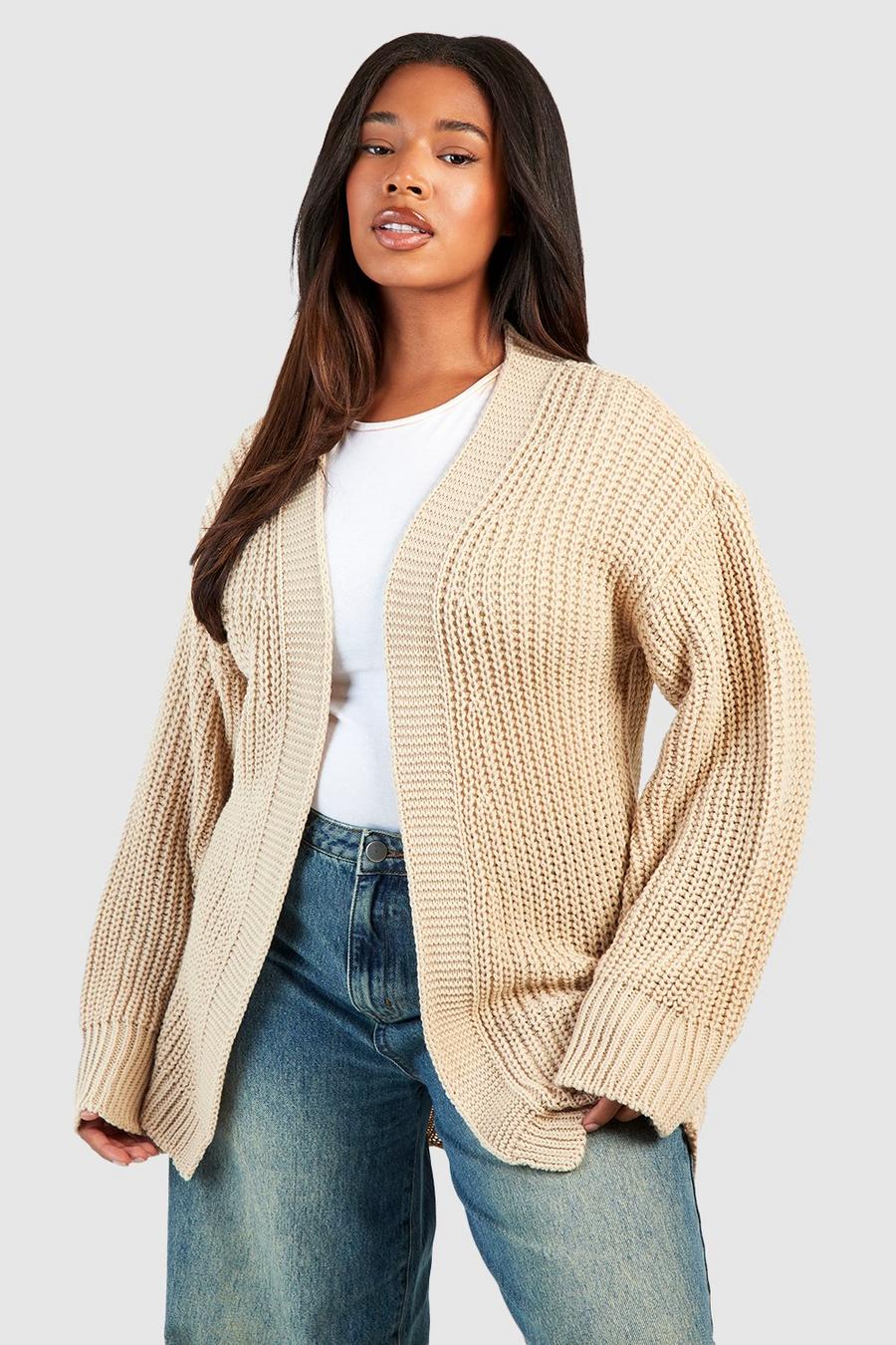 Grande taille - Cardigan en maille douce, Stone