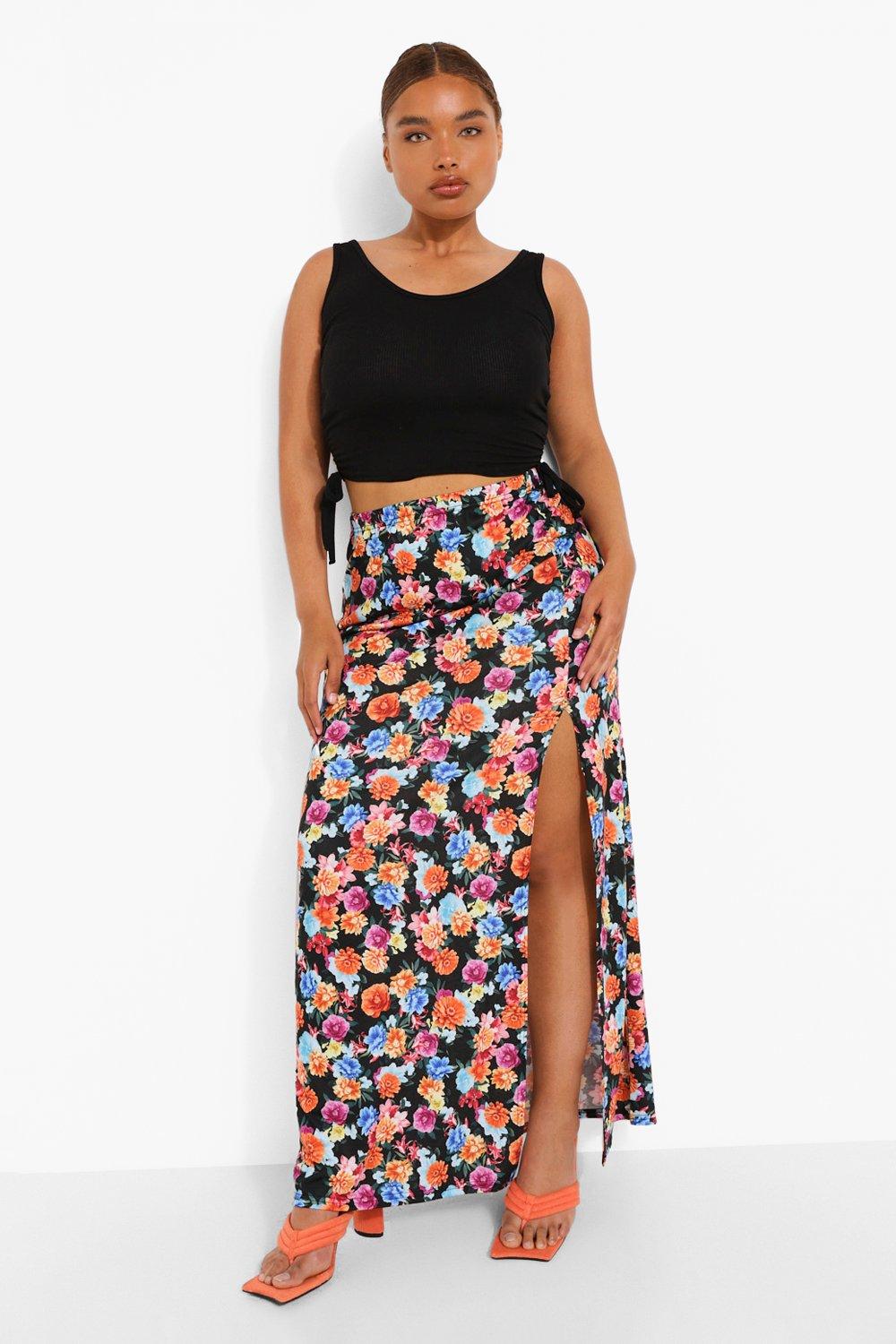 Floral maxi skirt 2025 with split