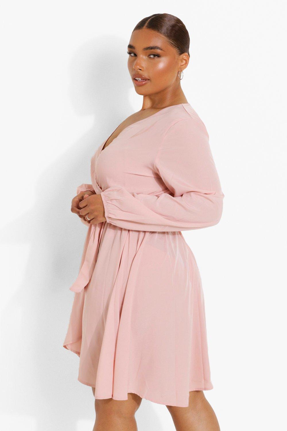 Pastel pink 2025 wrap dress