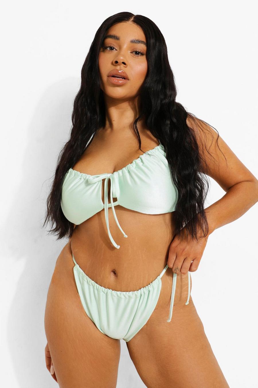 Green Plus Bikini med knytdetaljer image number 1