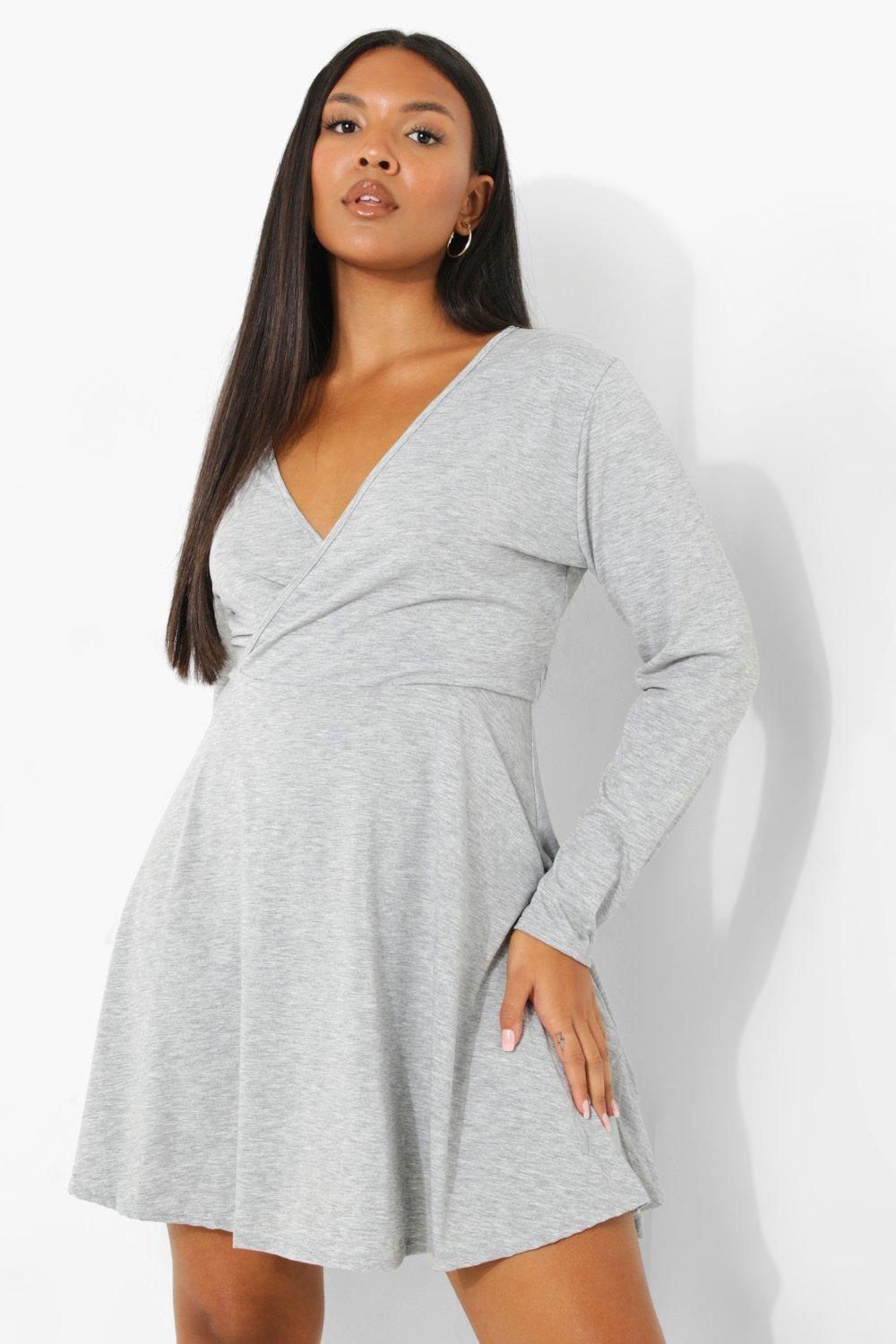 Stretch Jersey Knit Dress Fabric - Marl Grey