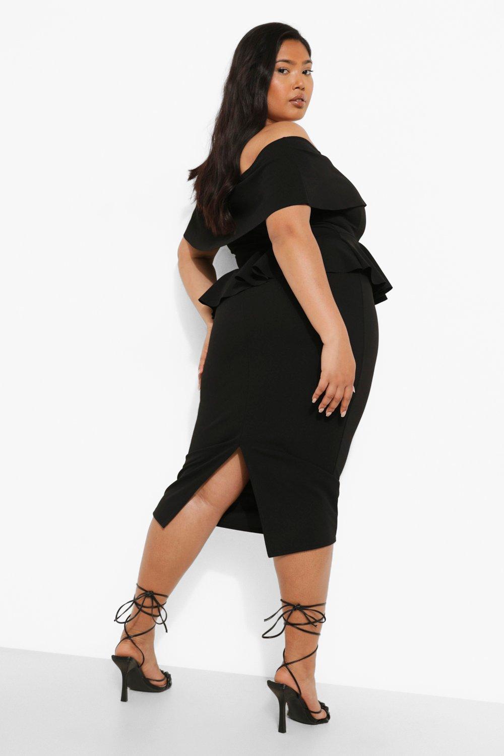 Plus size off the shoulder hot sale peplum dress