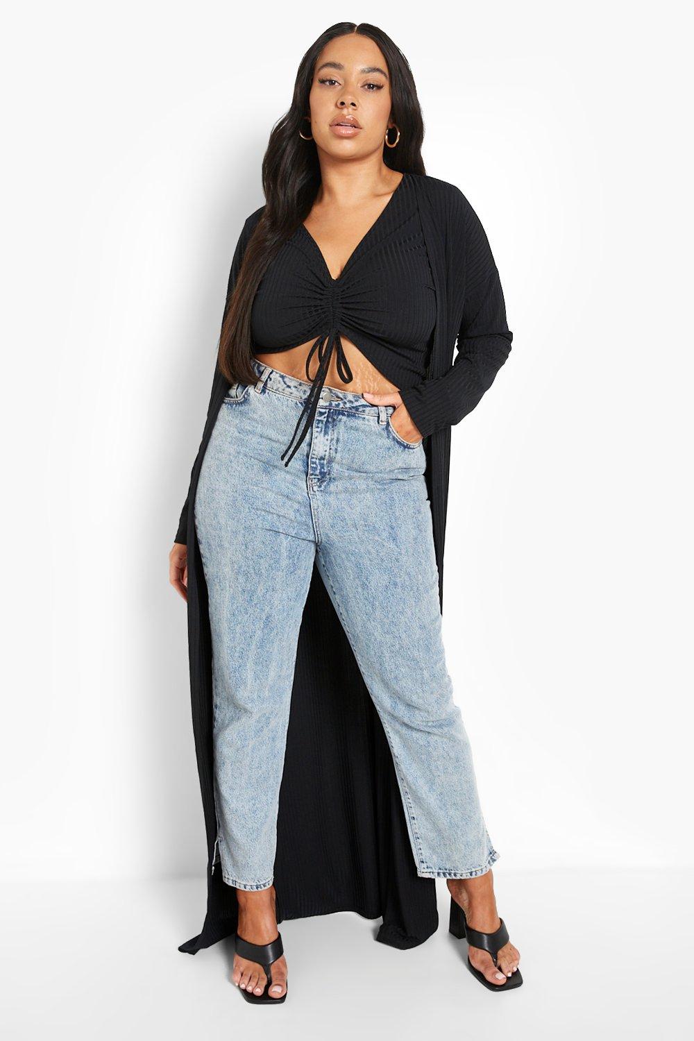 Plus size denim kimono store