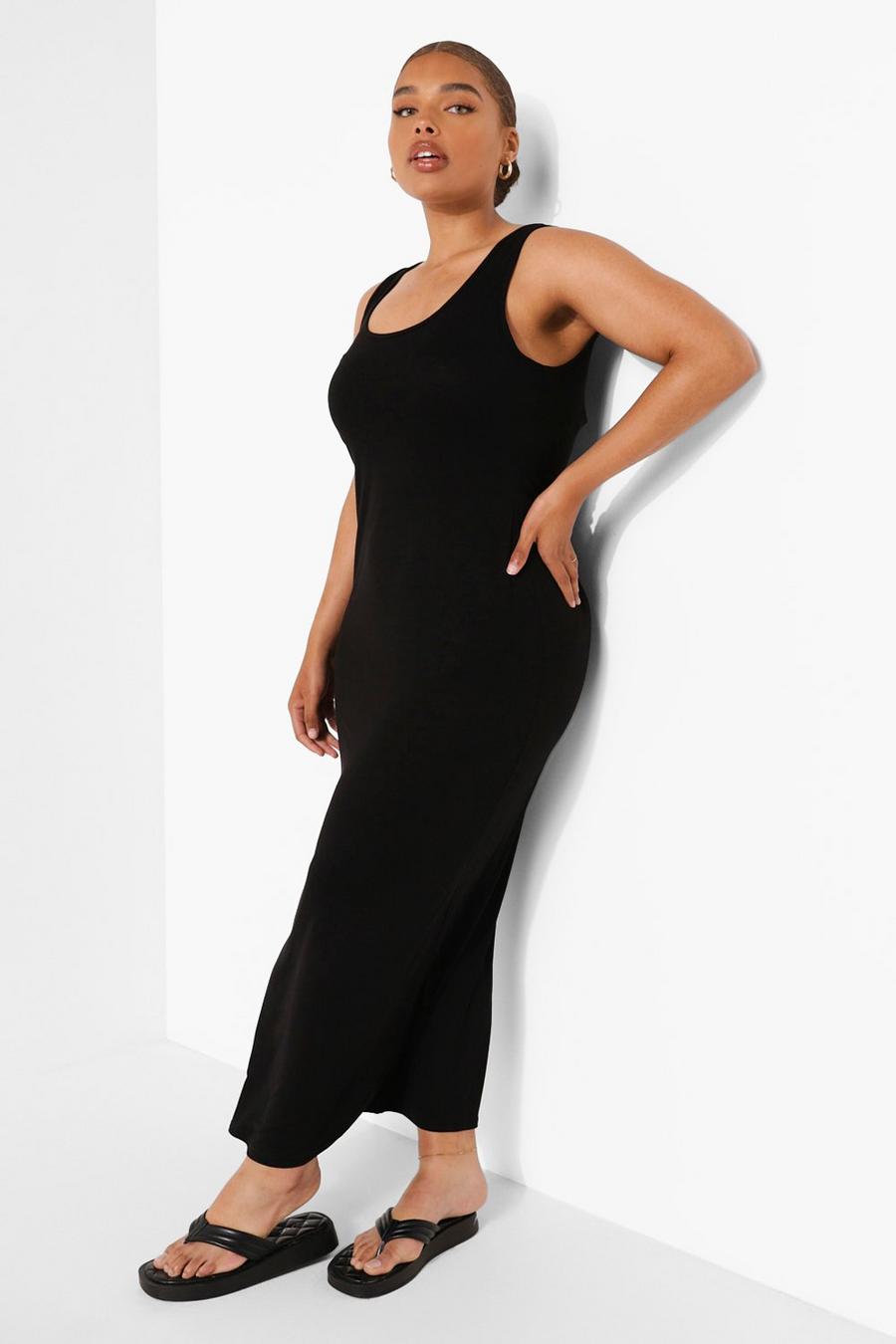 Black Plus Jersey Longline Maxi Dress image number 1