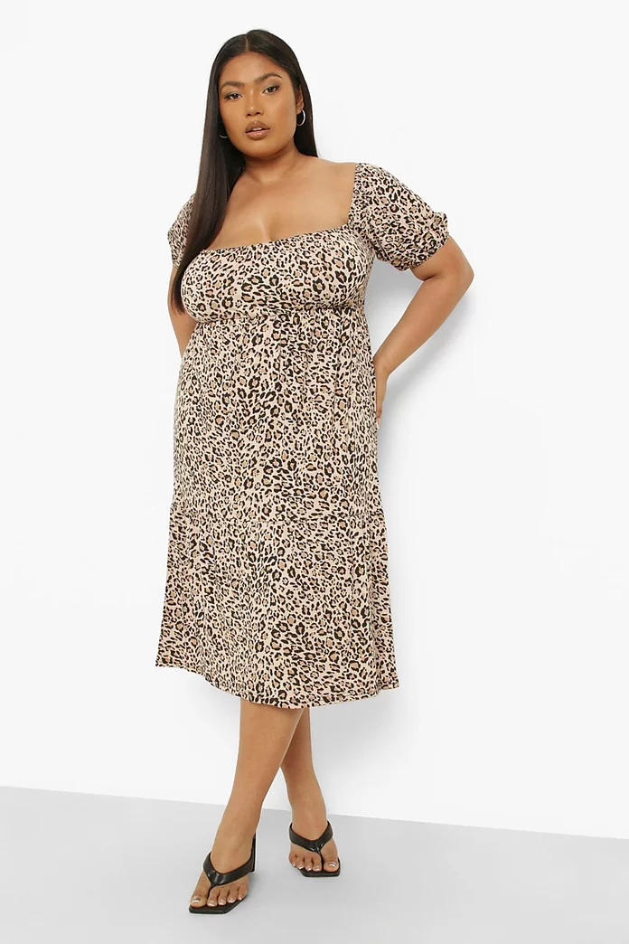 Leopard Tiered Midi Dress Leopard Tiered Midi Dress