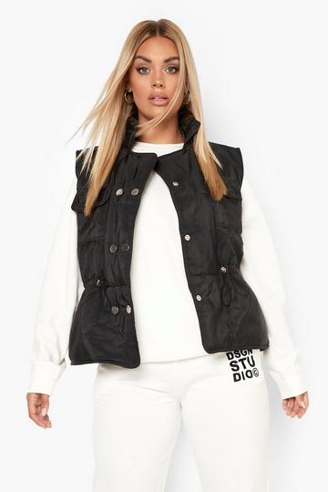 Plus Padded Puffer Vest black