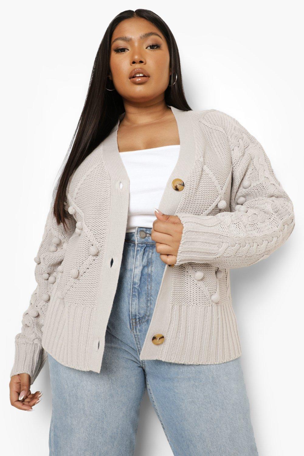 Grey bobble knit on sale cardigan
