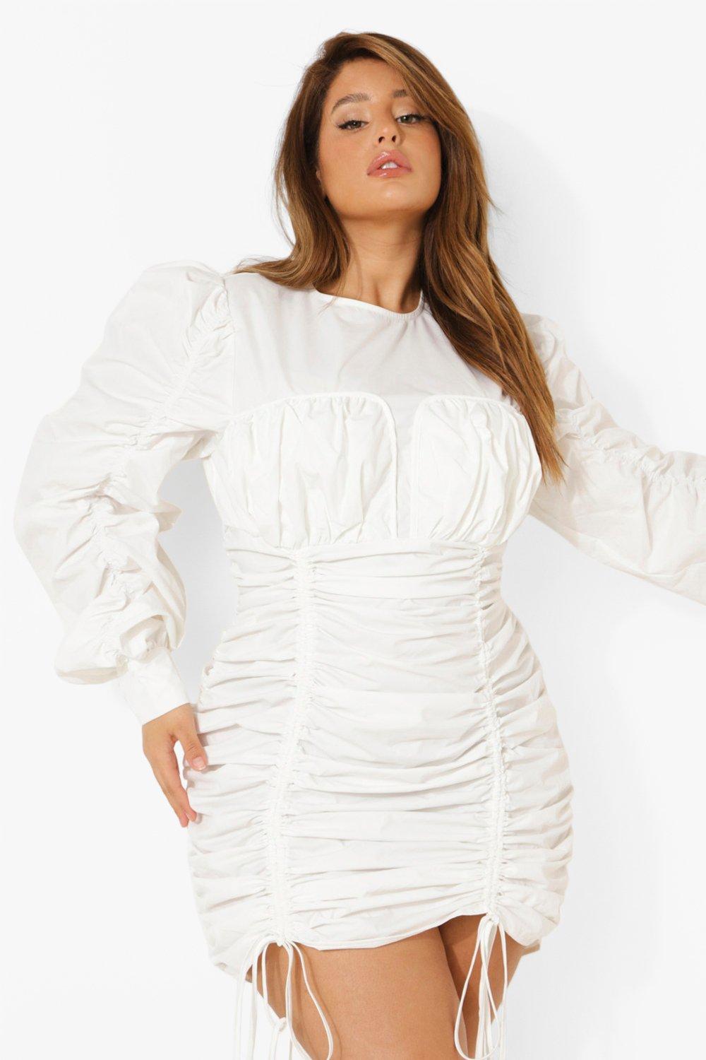 Boohoo white bodycon outlet dress